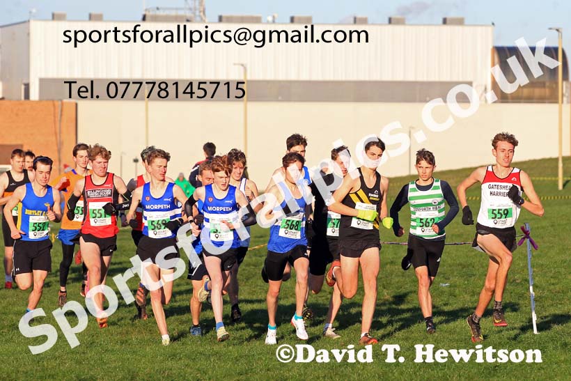 Mens under-20s, 2022 North Eastern Cross Country Champs., Temple Park, South Shields.  Photo: David T. Hewitson/Sports for All Pics